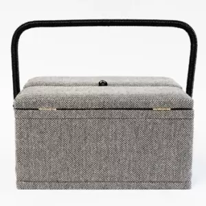 Korbond Herringbone Twin Lid Sewing Basket