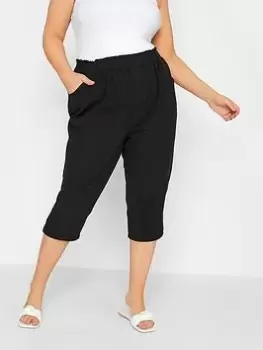 Yours Cool Cotton Crop Jogger - Black, Size 18, Women