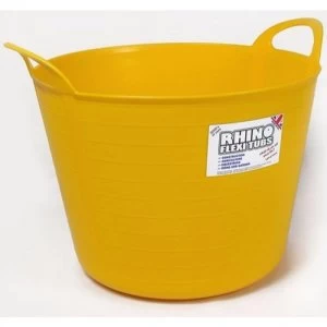 Rhino 40 Litre Heavy Duty Flexi Flexible Garden Container Storage Bucket Tub - Yellow