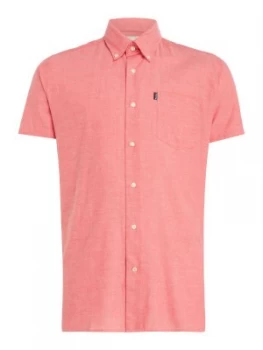 Mens Barbour Casey short sleeve oxford shirt Red