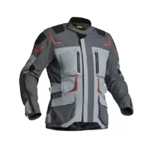 Lindstrands Textile Jacket Myrvik Light Grey Black Orange 56