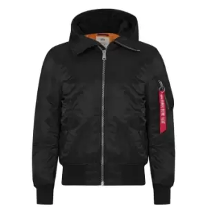 Alpha Industries MA 1 Hooded Bomber Jacket - Black