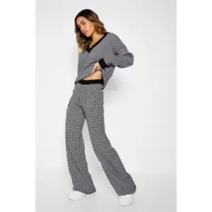 I Saw It First Monogram Knit Wide Leg Trousers - Black