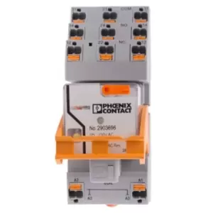 Phoenix Contact, 230V ac Coil Non-Latching Relay 3PDT, 2A Switching Current DIN Rail, 2903292