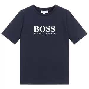 Hugo Boss Short Sleeve Logo T-Shirt Navy Size 12 Years Boys