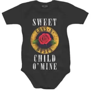 Guns N' Roses - Child O' Mine Rose Kids 3-6 Months Baby Grow - Black