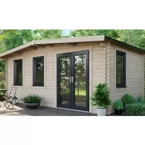 Power Sheds 10 x 18ft Right Hand Door Apex Chalet Log Cabin