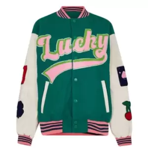 Daisy Street Varsity Jacket - Green