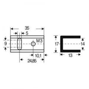 Heat sink 17 CW L x W x H 35 x 17 x 13mm TO 220 Fischer Elek