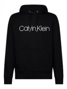 Calvin Klein Cotton Logo Overhead Hoodie - Black, Size 4XL, Men