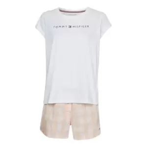 Tommy Hilfiger Short Sleeve Woven T Shirt Pyjama Set - Pink