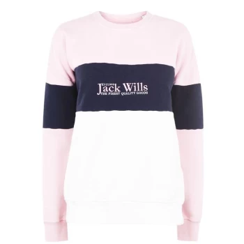 Jack Wills Chistle Panel Crew Neck Sweatshirt - Pink