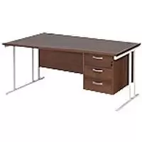 Dams International Wave Desk MC16WLP3WHW 1,600 x 725 x 800 - 990 mm