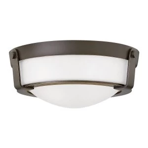 2 Light Small Flush Mount Ceiling Light Bronze, E27