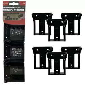 S Black Battery Mounts for Milwaukee M18 Batteries - Pack of 6 - n/a - Stealthmount