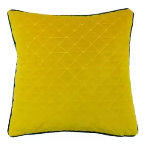 Quartz Rectangular Quilted Cushion Ceylon Yellow/Petrol Blue, Ceylon Yellow/Petrol Blue / 45 x 45cm / Polyester Filled