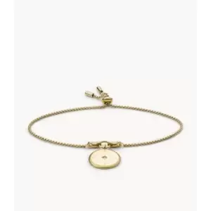 Fossil Womens Georgia New Years Intentions Gold-Tone Stainless Steel Chain Bracelet - Gold