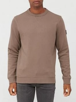 Hugo Boss Walkup 1 Arm Logo Sweatshirt Beige Size 3XL Men