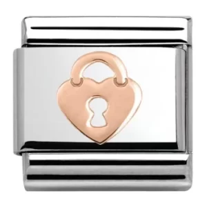 Nomination CLASSIC Rose Gold Plates Heart Lock Charm 430104/15