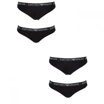 Emporio Armani 2 Pack Brazil Briefs Black Size L Women