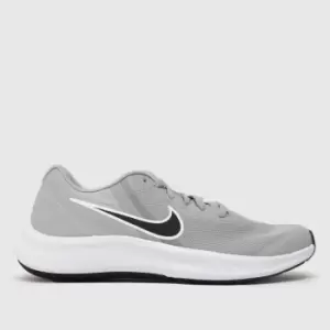 Nike Light Grey Star Runner 3 Youth Trainers