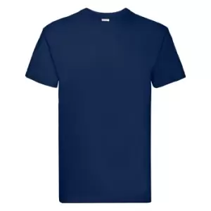 Fruit Of The Loom Mens Super Premium Short Sleeve Crew Neck T-Shirt (XL) (Navy)