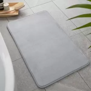 Catherine Lansfield Anti-Bacterial Memory Foam Bath Mat, Silver