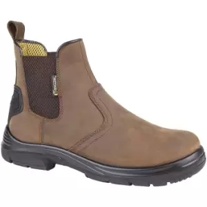 Grafters Mens Super Wide EEEE Fitting Pull On Safety Dealer Boots (10 UK) (Dark Brown) - Dark Brown