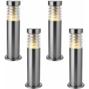 Loops - 4 pack Outdoor IP44 Bollard Light Marine Grade Steel Lamp Post Garden Patio