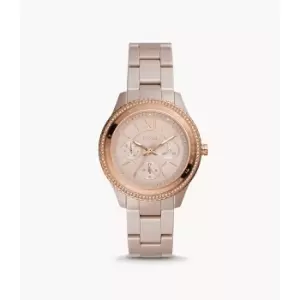 Fossil Womens Stella Multifunction Caramel Ceramic Watch - Brown