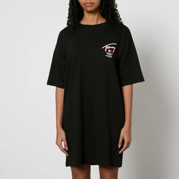 Tommy Jeans Street Signature Cotton-Jersey T-Shirt Dress - M Black Dresses female DW0DW18095BDS M