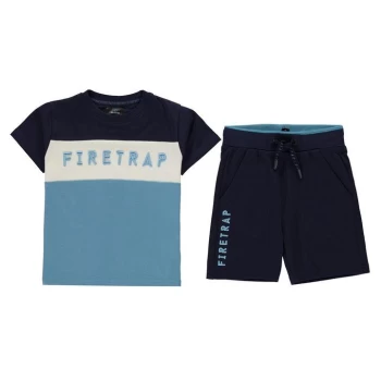 Firetrap Short Sleeve T-Shirt Set Infant Boys - Blue C/Block