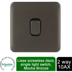 Schneider Electric Lisse Single 2 Way Light Switch 10AX GGBL1012BMB Mocha Bronze