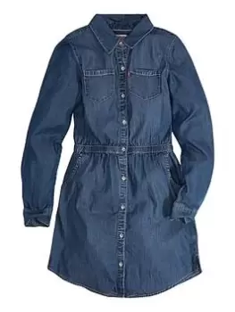 Levis Girls Long Sleeve Woven Denim Dress - Blue Size 6 Years, Women