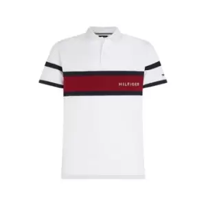 Tommy Hilfiger Colourblock Placement Reg Polo - White