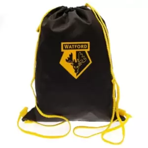 Watford FC Crest Drawstring Gym Bag (One Size) (Black/Yellow)