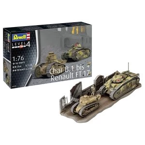 Char B.1 bis & Renault FT.17 1:76 Revell Model Kit