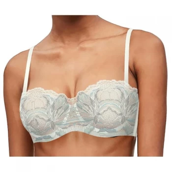 Calvin Klein Floral Embroidered Bra - Ivory Cross Dye