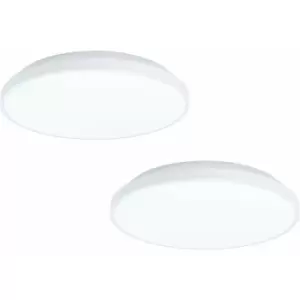 Loops - 2 pack Wall / Ceiling Light White Round Surface Moutned 240mm 16W led