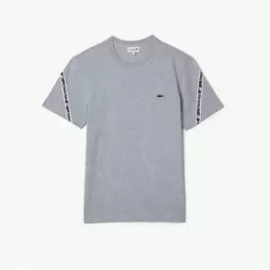 Lacoste Tape Sleeve T Shirt - Grey