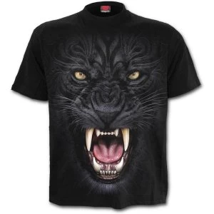 TribalPanther Mens Small T-Shirt - Black