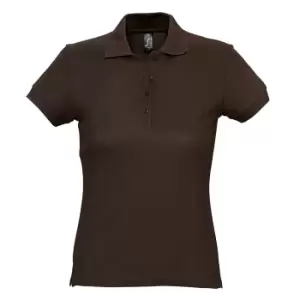 SOLS Womens/Ladies Passion Pique Short Sleeve Polo Shirt (M) (Chocolate)