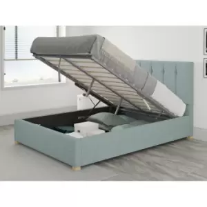 Hepburn Ottoman Upholstered Bed, Malham Weave, Sky - Ottoman Bed Size Double (135x190)