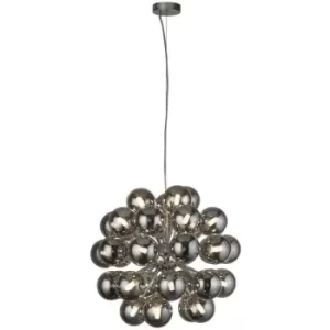 Searchlight Berry 27 Light Pendant, Chrome, Smoked Glass