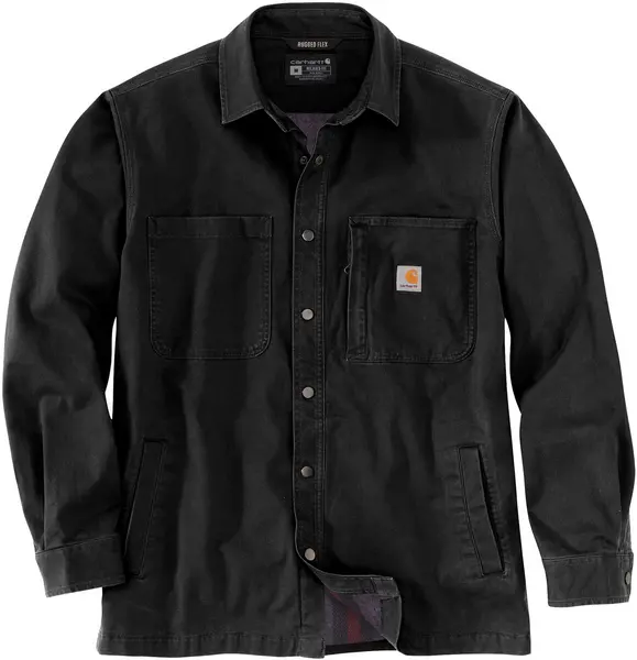 Carhartt Fleece Lined Snap Front Shirt, black, Size XL