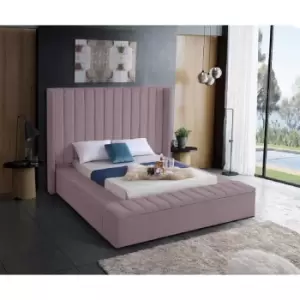 Kensington Bed Double Plush Velvet Pink