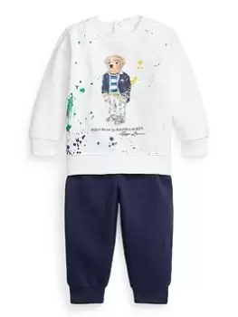 Ralph Lauren Baby Boys Sweat And Bottoms Set - White, Size 6 Months