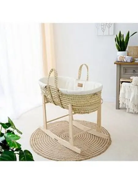 Clair De Lune Clair de Lune Organic Moses Basket With Stand - One Size