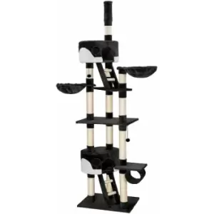 Tectake - Cat tree scratching post Hansi - cat scratching post, cat tower, scratching post - black/white