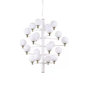 Copernico 20 Light Multi Arm Ceiling Pendant Light White, G9